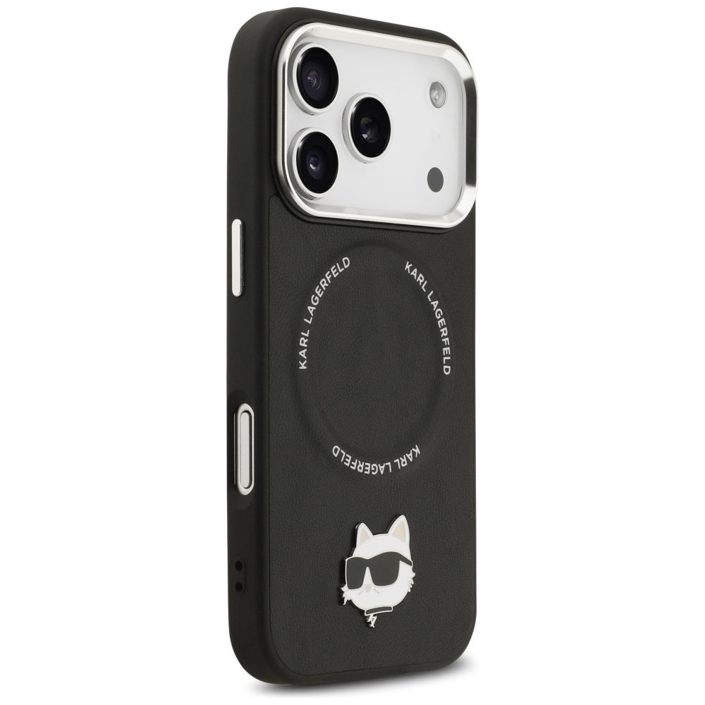 Karl Lagerfeld Choupette Pin MagSafe Case til iPhone 17 Pro Max - sort