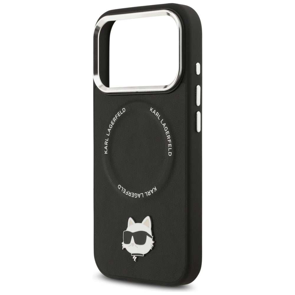 Karl Lagerfeld Choupette Pin MagSafe Case til iPhone 17 Pro Max - sort