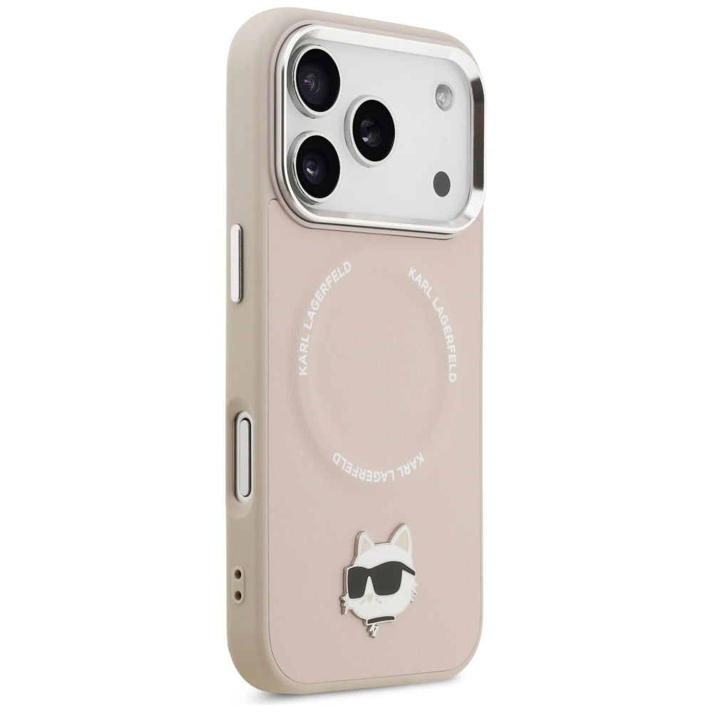 Karl Lagerfeld Choupette Pin MagSafe Case til iPhone 17 Pro Max - Pink