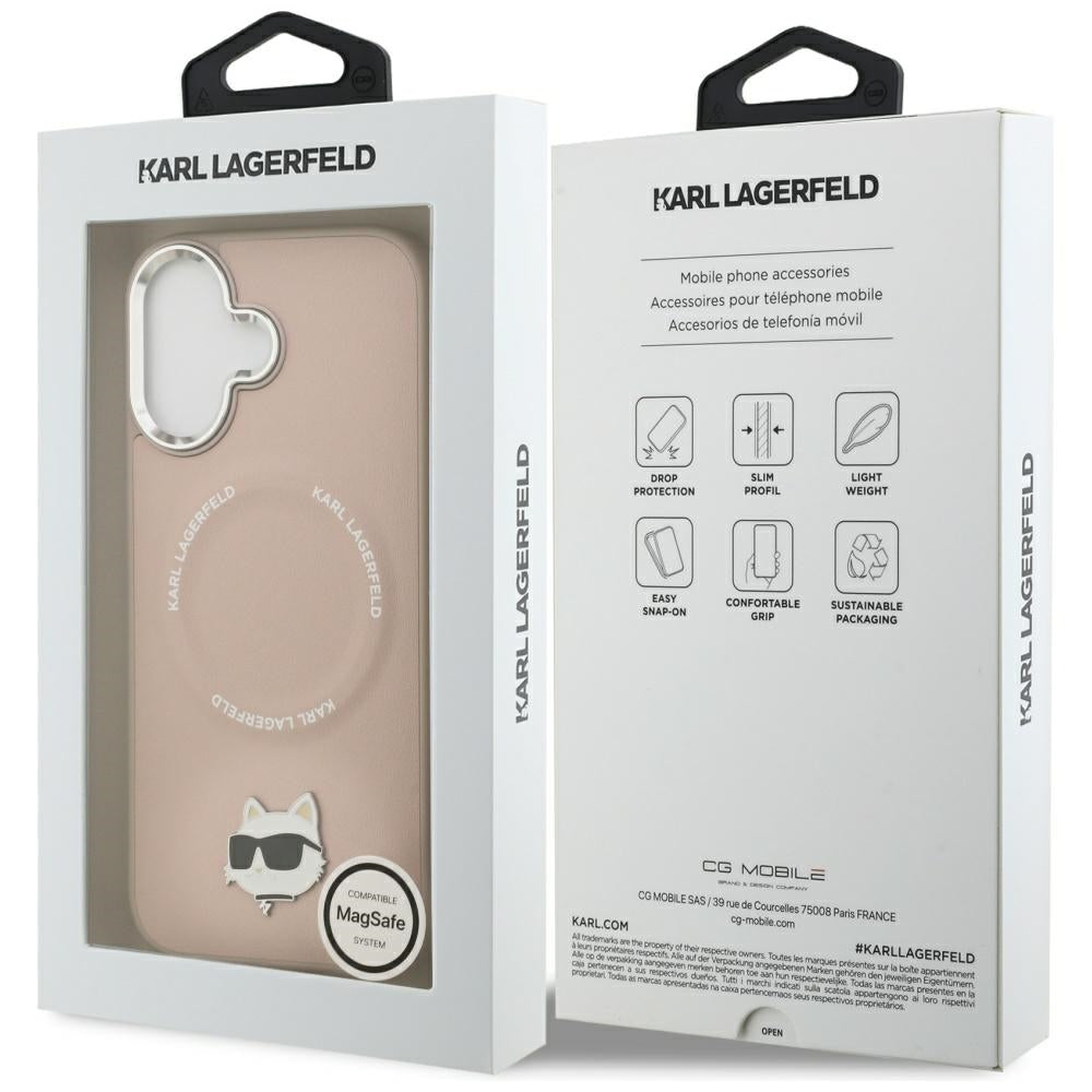 Karl Lagerfeld Choupette Pin MagSafe Case til iPhone 17 - Pink