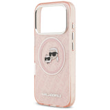 Karl Lagerfeld IML Glitter Karl & Choupette Heads Logo MagSafe Case til iPhone 17 Pro - Pink