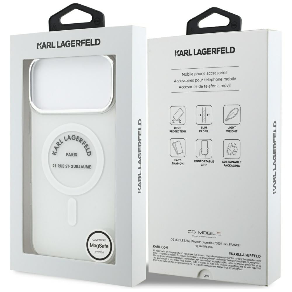 Karl Lagerfeld IML Karl RSG Logo MagSafe Case til iPhone 17 Pro Max - gennemsigtigt