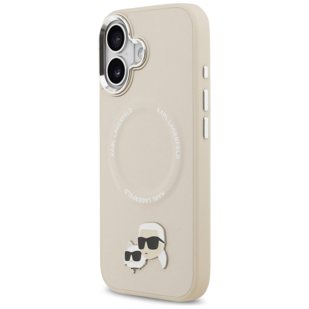 Karl Lagerfeld Karl & Choupette Pins MagSafe Case til iPhone 17 - Beige