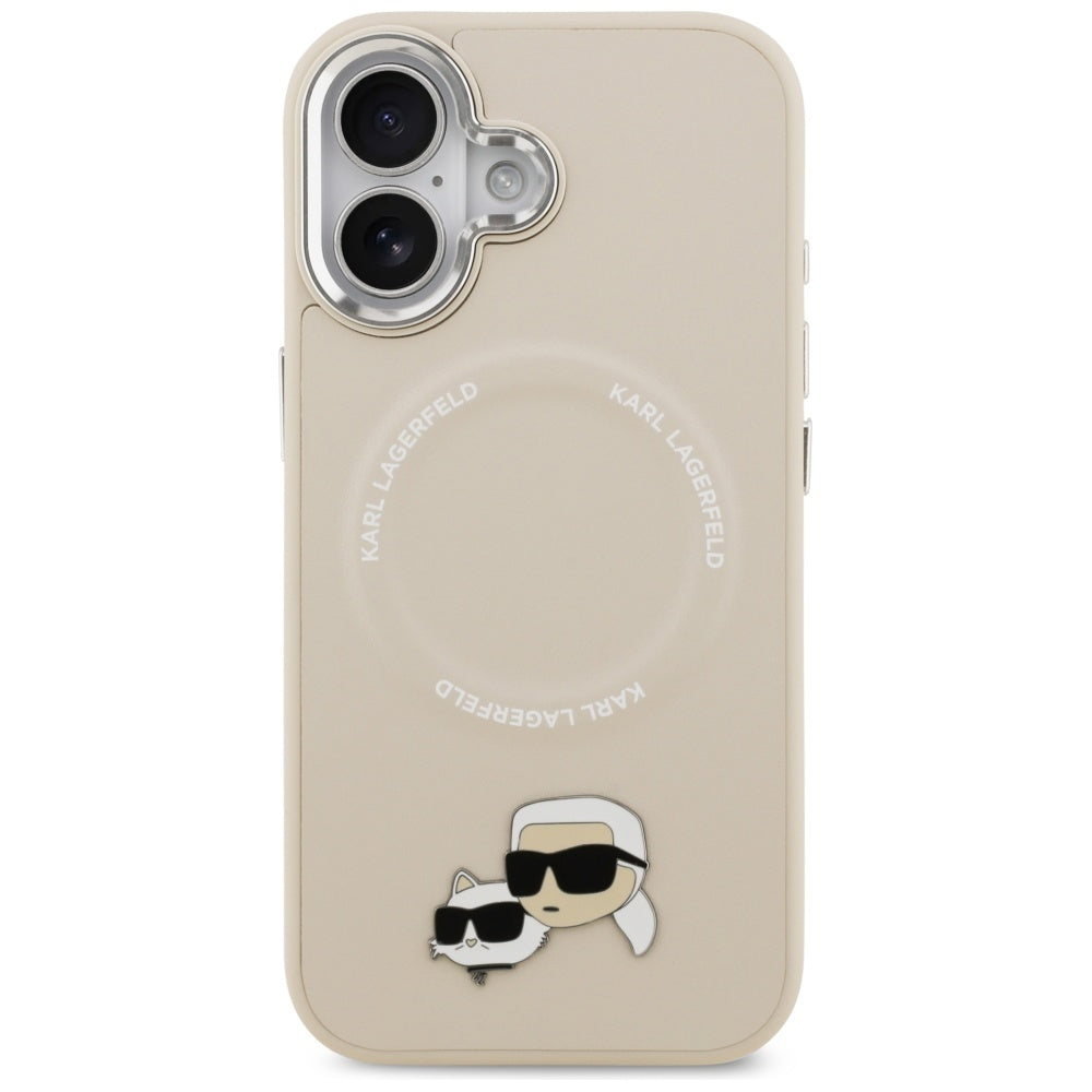 Karl Lagerfeld Karl & Choupette Pins MagSafe Case til iPhone 17 - Beige