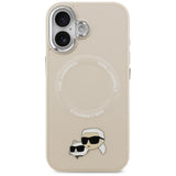 Karl Lagerfeld Karl & Choupette Pins MagSafe Case til iPhone 17 - Beige