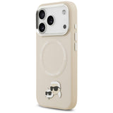 Karl Lagerfeld Karl & Choupette Pins MagSafe Case til iPhone 17 Pro - Beige