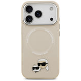 Karl Lagerfeld Karl & Choupette Pins MagSafe Case til iPhone 17 Pro - Beige