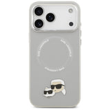 Karl Lagerfeld Karl & Choupette Pins MagSafe Case til iPhone 17 Pro Max - Grå
