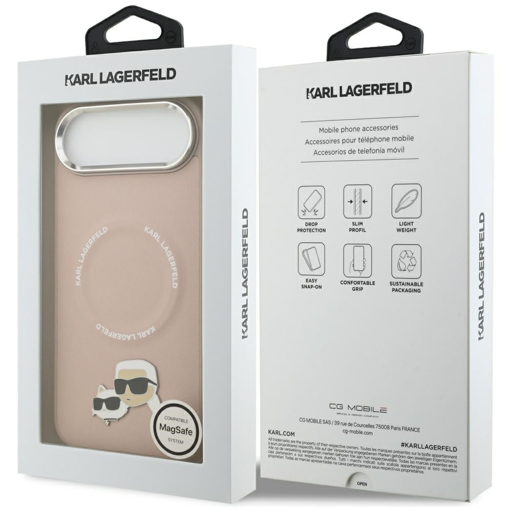 Karl Lagerfeld Karl & Choupette Pins MagSafe Case til iPhone Air Pink