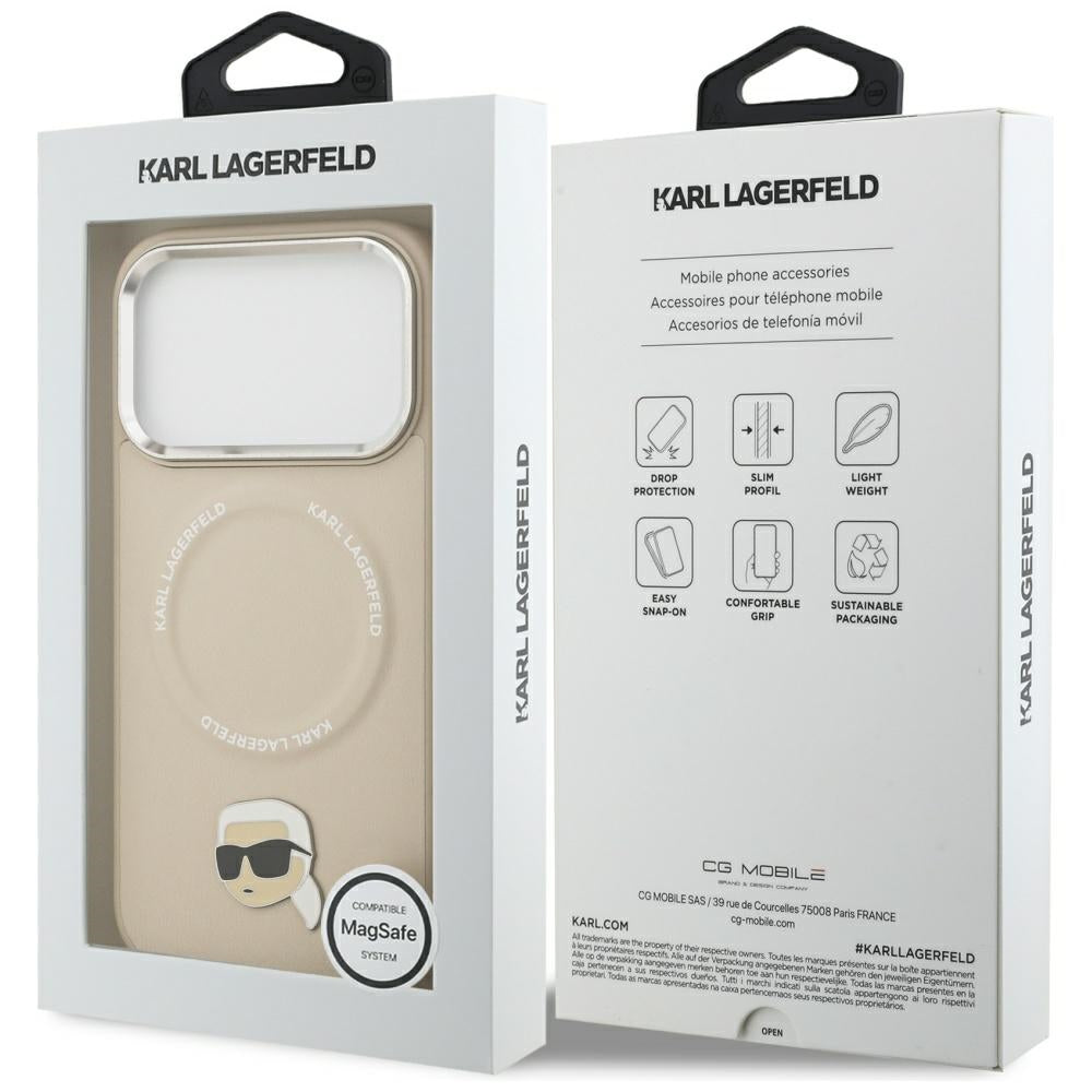 Karl Lagerfeld Karl Pin MagSafe Case til iPhone 17 Pro - Beige