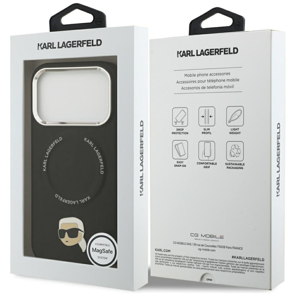 Karl Lagerfeld Karl Pin MagSafe Case til iPhone 17 Pro - sort