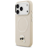 Karl Lagerfeld Karl Pin MagSafe Case til iPhone 17 Pro Max - Beige