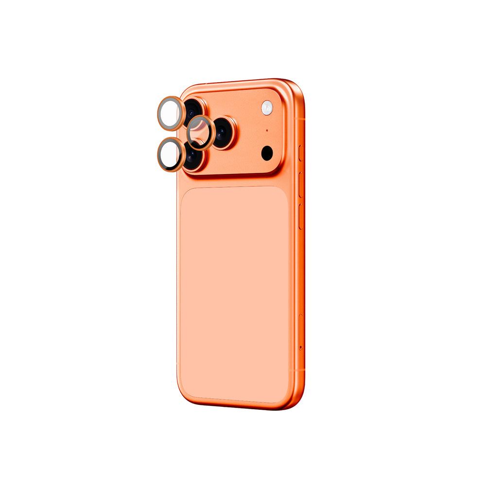 AmazingThing Lens Glass til iPhone 17 Pro / Pro Max - med orange ramme