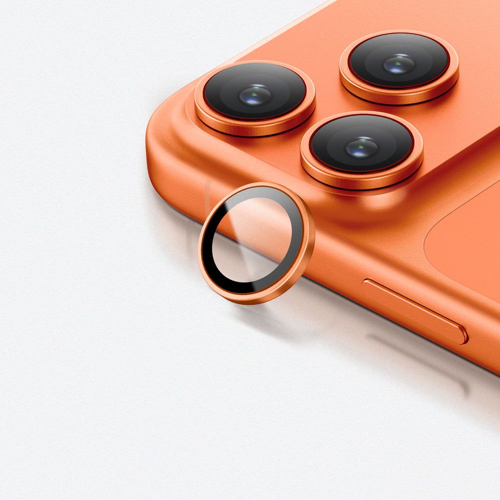 AmazingThing AR Sapphire Camera Lens Glass for iPhone 17 Pro / Pro Max - with Orange Frame