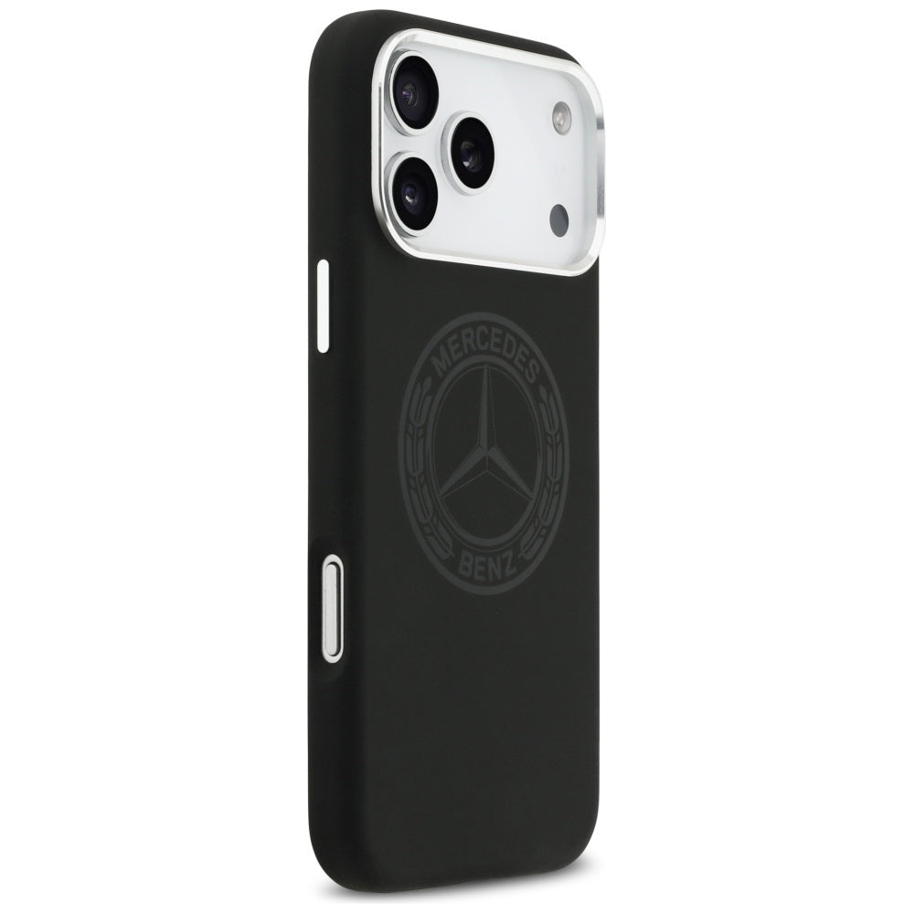 Mercedes Silicone Vintage Logo MagSafe Case for iPhone 17 Pro Max - Black