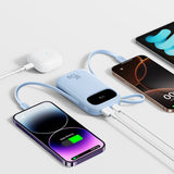 Baseus EnerFill FC31 20000mAh 45W Power Bank med display med USB-C og Lightning Kabler - Blå