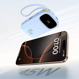 Baseus EnerFill FC31 20000mAh 45W Power Bank med display med USB-C og Lightning Kabler - Blå