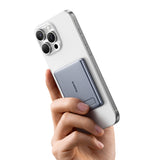 Baseus PicoGo AM31 Qi2 5000mAh 20W Ultra-Thin MagSafe Kompatibel Power Bank med Stativ og Baseus Simple USB-C 20cm Strikkede Kabel - Grå