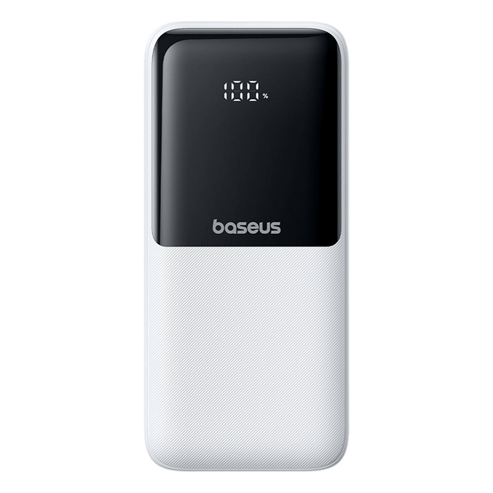 Baseus Lipow 20000mAh 22.5W Powerbank med to indbyggede kabler med ekstra Baseus Simple USB-A - USB-C 3A 20cm kabel - hvid
