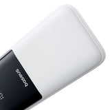 Baseus Lipow 20000mAh 22.5W Powerbank med to indbyggede kabler med ekstra Baseus Simple USB-A - USB-C 3A 20cm kabel - hvid