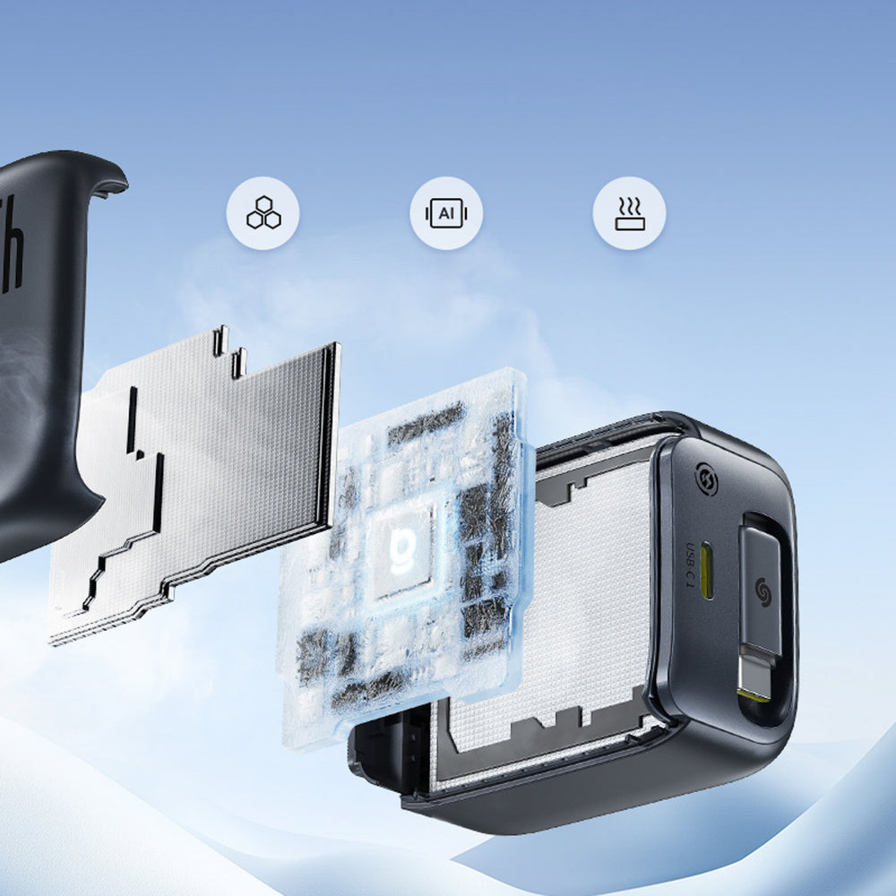 Baseus EnerCore CJ11 45W Wall Charger med USB-C-port og indtrækbart USB-C-kabel - sort