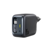 Baseus EnerCore CJ11 45W Wall Charger med USB-C-port og indtrækbart USB-C-kabel - sort