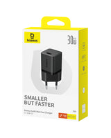 Baseus GaN5 30W USB-C EU Wall Charger - sort