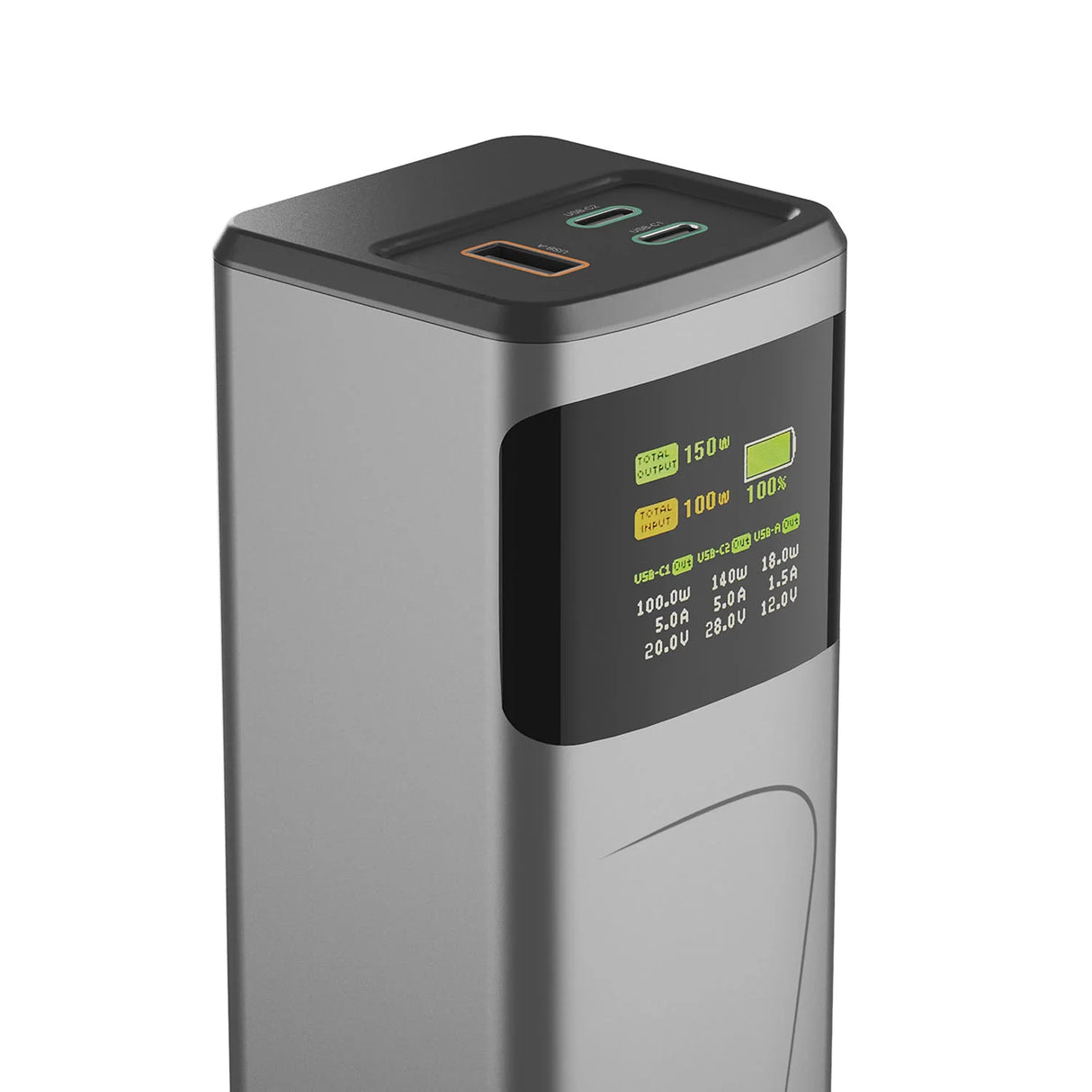 Powerbank 24000mah 2xUSB-C 1xUSB-A 150W Hurtig Opladning