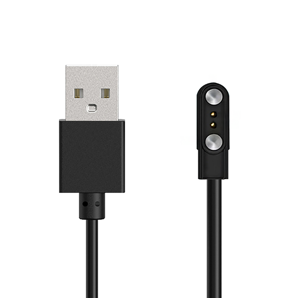 HUL-01 Magnetisk oplader 2-pin 2,8 mm til 60 cm Smartwatches   Sort