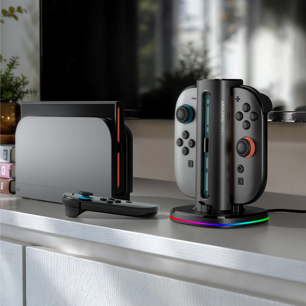 AmazingThing Thunder Pro PlayDock Charger til Nintendo Switch 2 Controllers - sort