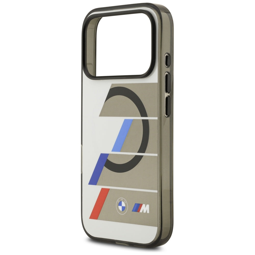 BMW M IML Metal Buttons Tricolor Lines MagSafe Case til iPhone 17 Pro - Grå