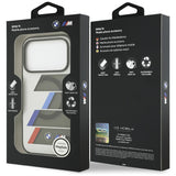 BMW M IML Metal Buttons Tricolor Lines MagSafe Case til iPhone 17 Pro - Grå