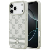 DKNY-kasse med trykte striber til iPhone 17 Pro Max - Beige