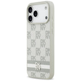 DKNY-kasse med trykte striber til iPhone 17 Pro Max - Beige