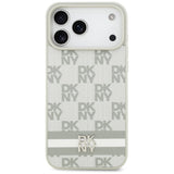 DKNY-kasse med trykte striber til iPhone 17 Pro Max - Beige