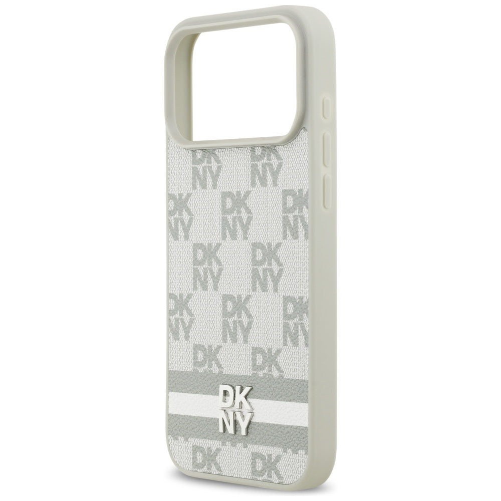 DKNY-kasse med trykte striber til iPhone 17 Pro Max - Beige
