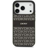 DKNY Repeat Texture Pattern med Tonal Stripe iPhone 17 Pro Case - sort