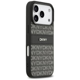 DKNY Repeat Texture Pattern med Tonal Stripe iPhone 17 Pro Case - sort