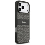 DKNY Repeat Texture Pattern med Tonal Stripe Case til iPhone 17 Pro Max - sort