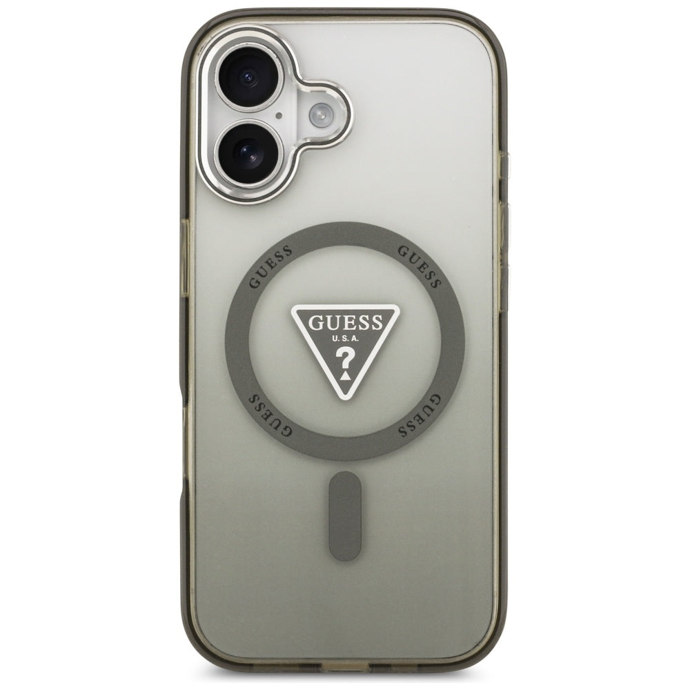 Guess IML Gradient Triangle Logo MagSafe-foder for iPhone 17 - oliven