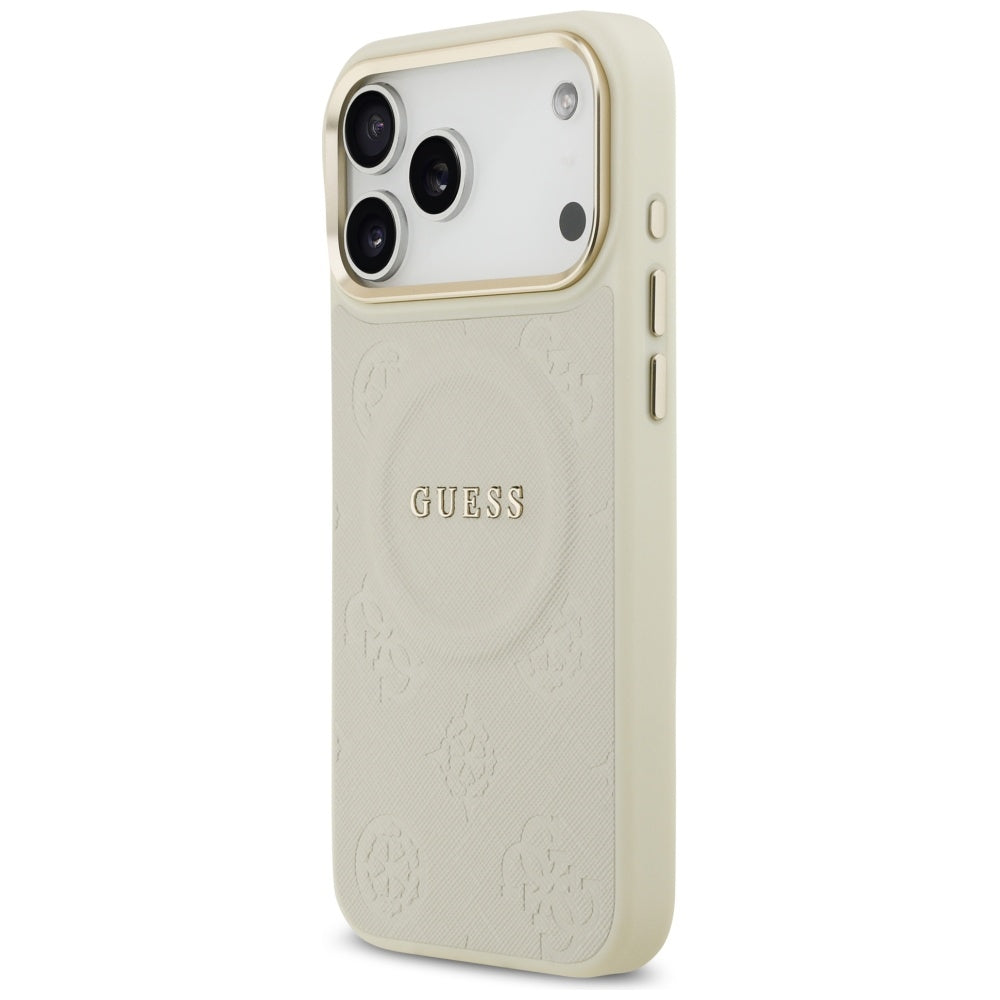 Guess Peony Hot Stamp MagSafe Case til iPhone 17 Pro Max - Beige