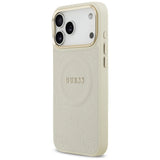 Guess Peony Hot Stamp MagSafe Case til iPhone 17 Pro Max - Beige
