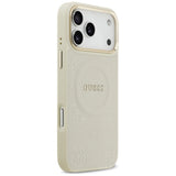 Guess Peony Hot Stamp MagSafe Case til iPhone 17 Pro Max - Beige