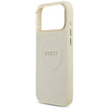 Guess Peony Hot Stamp MagSafe Case til iPhone 17 Pro Max - Beige