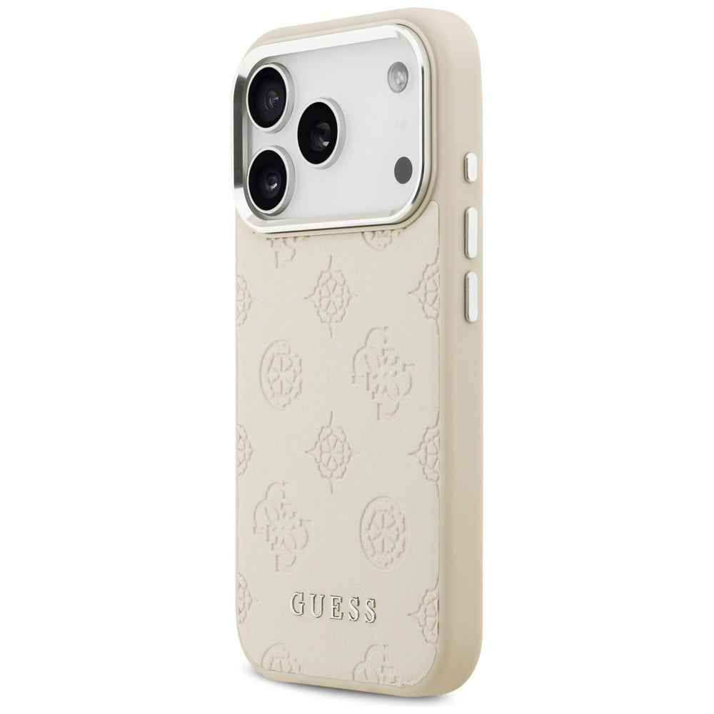 Guess Peony Hot Stamp Script MagSafe Case til iPhone 17 Pro - Beige