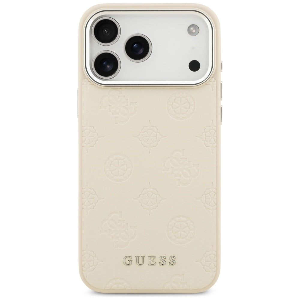 Guess Peony Hot Stamp Script MagSafe Case til iPhone 17 Pro Max - Beige
