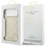 Guess Peony Hot Stamp Script MagSafe Case til iPhone 17 Pro Max - Beige
