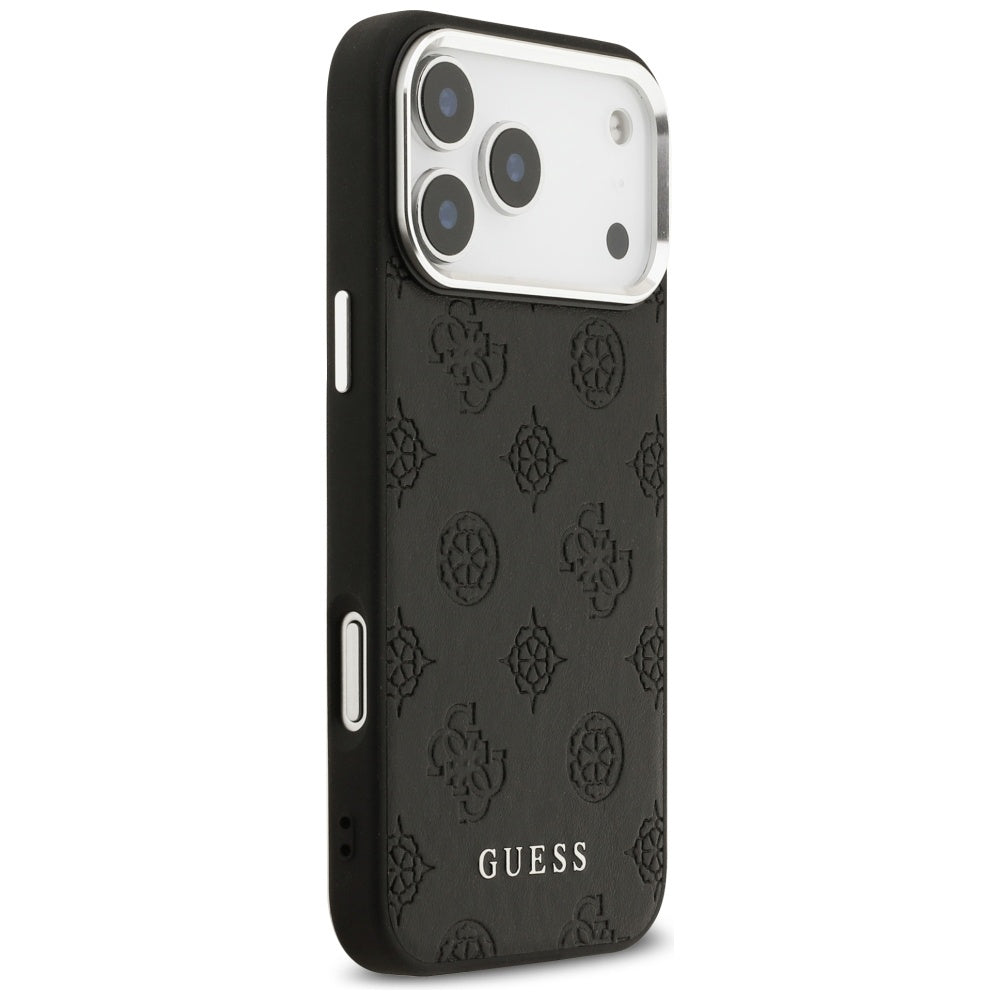 Guess Peony Hot Stamp Script MagSafe Case til iPhone 17 Pro Max - sort