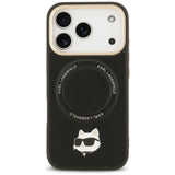Karl Lagerfeld Big Strap Choupette Metal Logo MagSafe Case for iPhone 17 Pro Max - Black