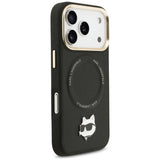 Karl Lagerfeld Big Strap Choupette Metal Logo MagSafe Case for iPhone 17 Pro Max - Black